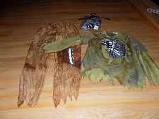 Boy's Size Medium Zombie Skeleton Walker Undead Costume Shirt Pants Mask New