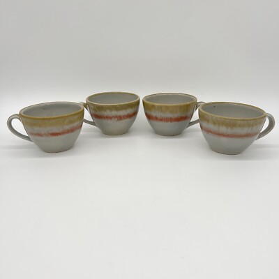 Erandi Tonala Hand Painted Stoneware S/4 Coffee Mug Folk Art Pottery Mexico