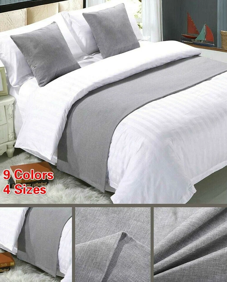 Bed Runner Cotton Blend Bed Scarf or Cushion Cover for Hotel Bedroom WeddingRoom - Image 3 of 4