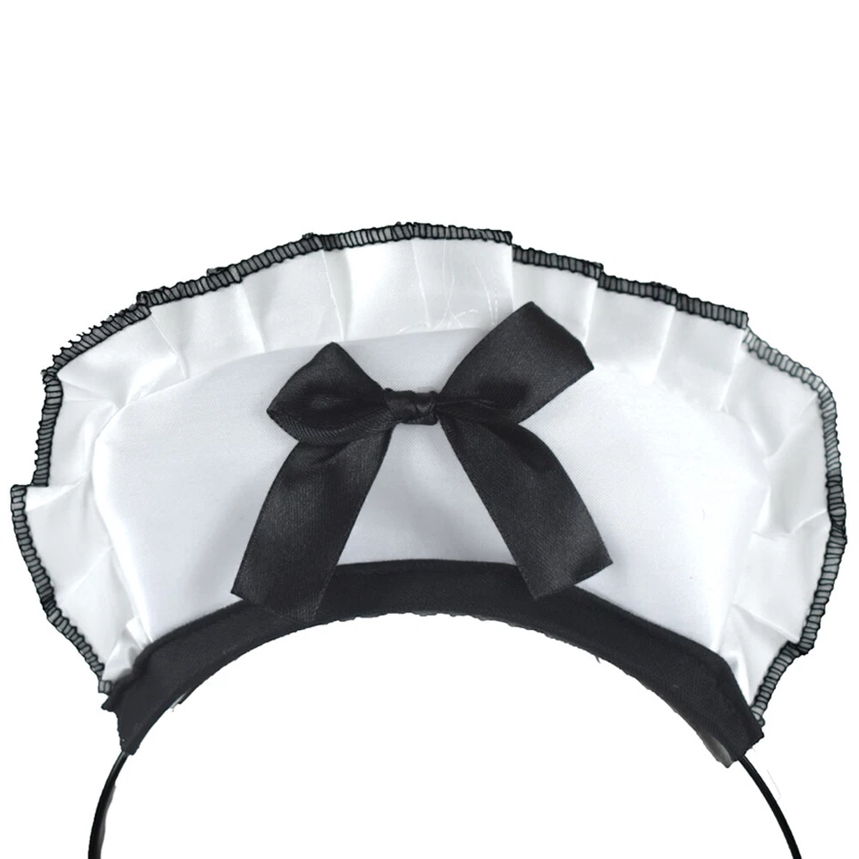 Sexy Victorian Burlesque White Colonial French Maid Headband Costume Accessory - Image 4 of 4