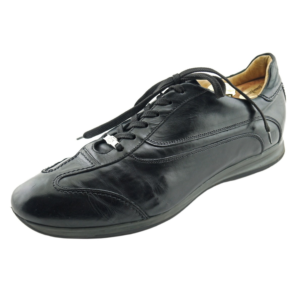 Mercanti Fiorentini Men\'s Black Leather Oxford Shoes Size 13 M MERCANTI FIORENTINI Black Leather Fashion Sneakers Oxfords  main image 4