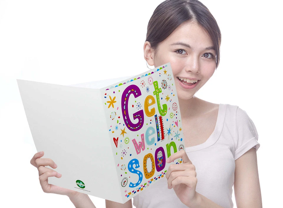 Large Get Well Soon Greeting Card-Blank Inside with White Envelope - 11.75"x9" - Image 2 of 4