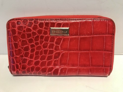 Borsa in Pelle Zip Intorno Portafoglio Coccinelle stampa coccodrillo Rosso  | eBay