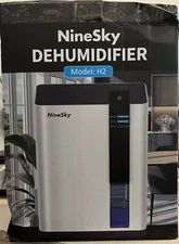 NineSky H2 White Black Auto Shut Off LED Light Compact Dehumidifier 98 Oz