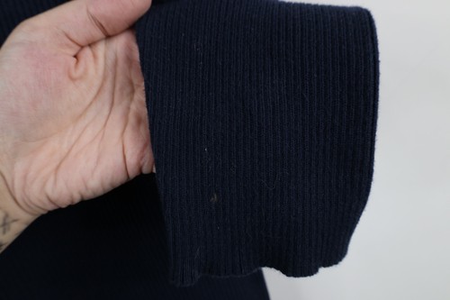 Vintage 90s Ralph Lauren Womens Large Faded Ribbed Knit Mock Neck Sweater Blue - Picture 6 of 12