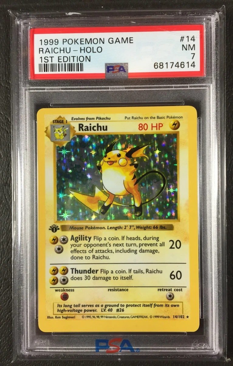 Raichu Pokémon TCG Shadowless Individual Collectible Card Game