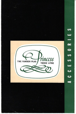 Vanden Plas Princess 3 Liter Zubehör 1962 UK Markt ausklappbarer Verkaufsprospekt