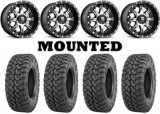 Kit 4 Quadboss Qbt846 Tires 30x10-14 On Fuel Nutz Machined D541 Wheels Irs