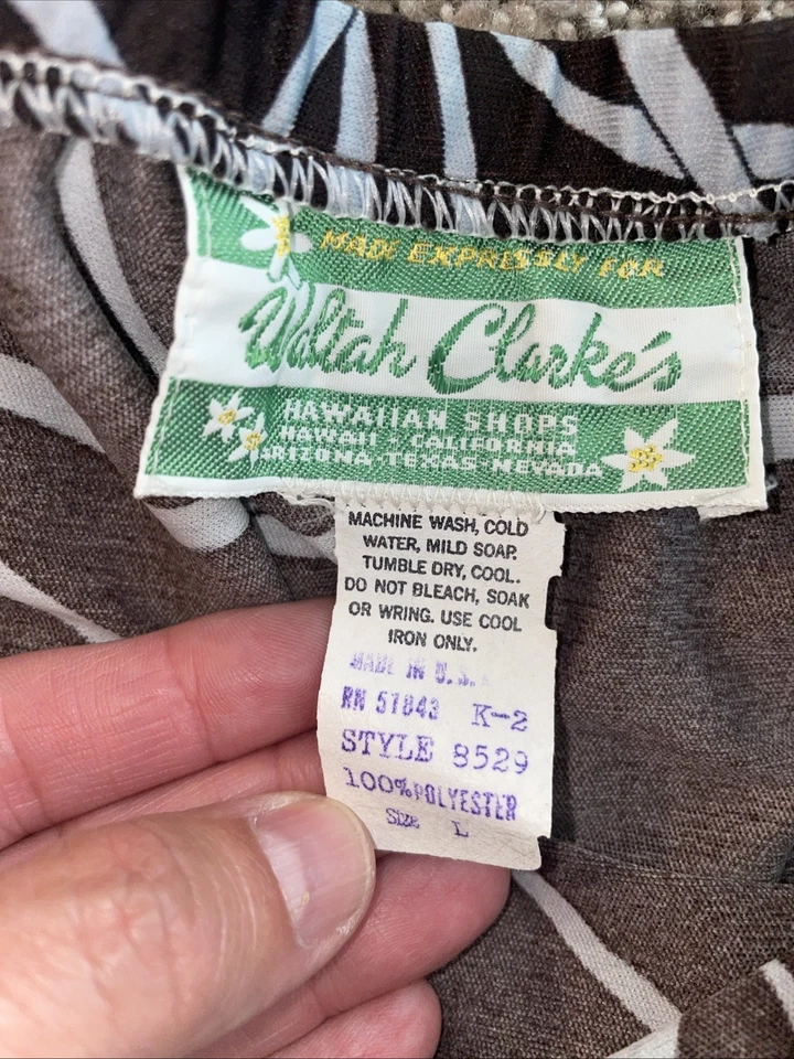 Vestido Hawaiano Waltah Clark’s Vintage Con Chaqueta Talla Grande Foto 4 de 4