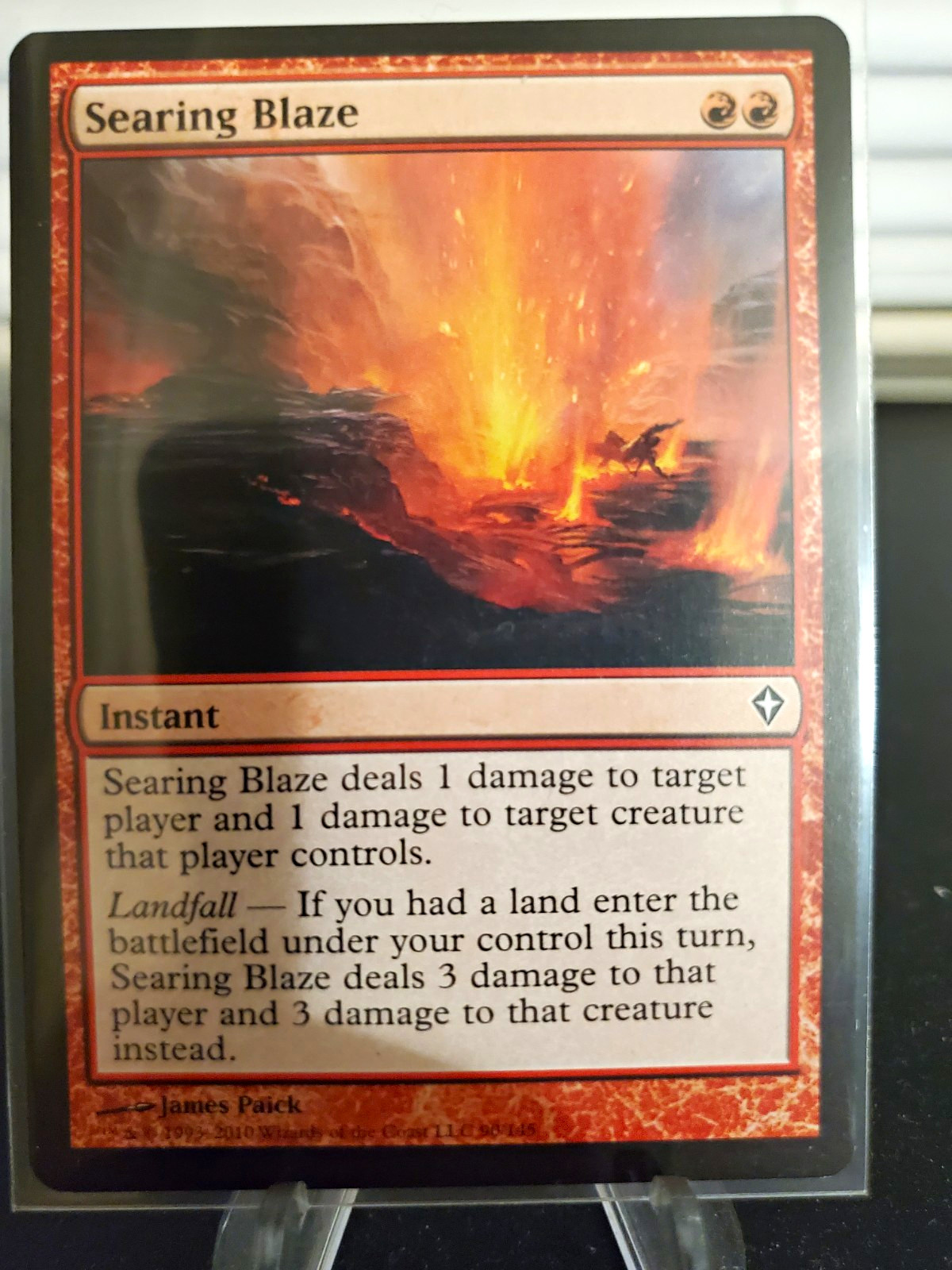 Wizards of the Coast MTG Searing Blaze Worldwake Foil Common Red EN 90 2010