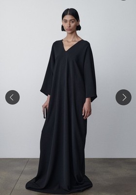 THE ROW Meelo Plunging Silk Gown. Black. $6250.  NWT  NIEMAN MARCUS