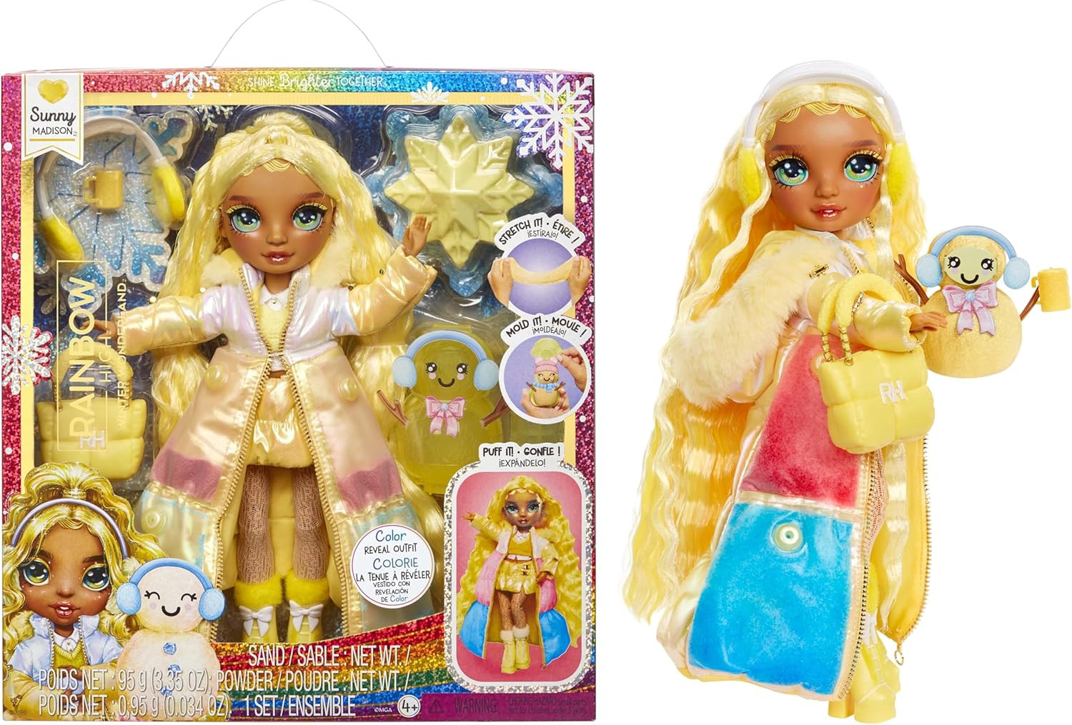 Winter Wonderland Sunny - Yellow 11&rdquo; Fashion Doll with Magic Snow Hidden in Fash