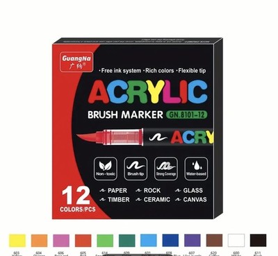 Acryl Farbe Marker Pinsel Stifte Stein Stoff Holz Glas DIY Kartenherstellung Kunst