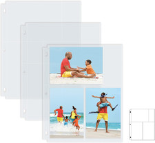 Photo Album Refill Pages - 4x6 Horizontal 25 Pack for 100 Photos 3-Ring Binder