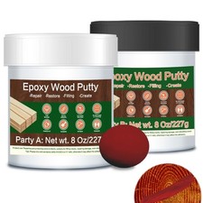 Epoxy Wood Filler - 16 oz Dark Red Epoxy Putty, 2 Part Wooden Putty for Woode...