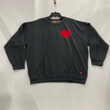 AVIATOR NATION Heart Stitch Relaxed Sweatshirt Women's Size L Charcoal