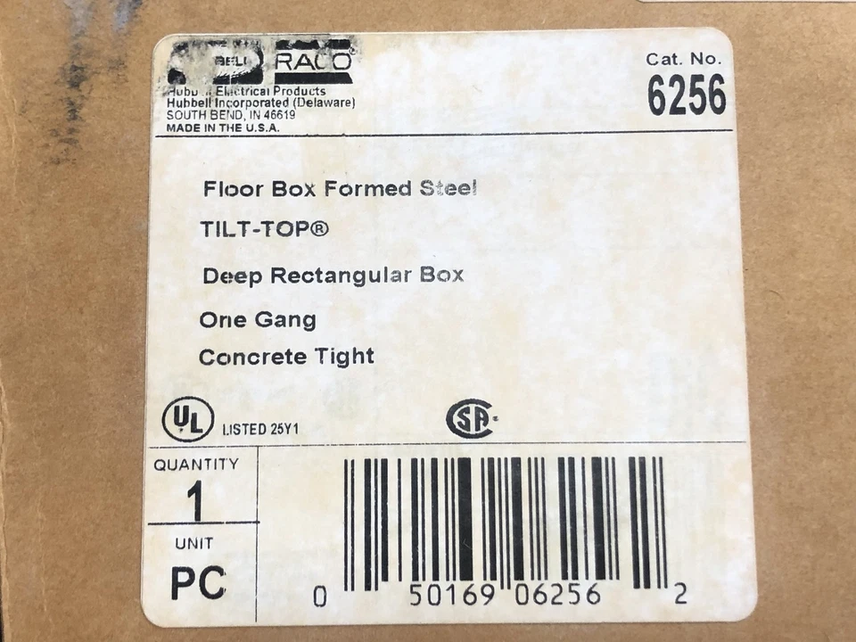 SURPLUS NUEVO Hubbell 6256 Caja de piso de concreto de una sola banda - Cajas de distribución Foto 2 de 4