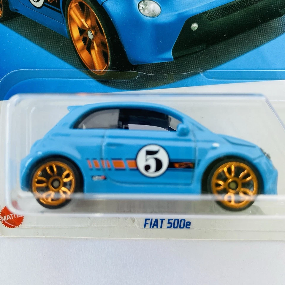 Tarjeta larga Hot Wheels 1:64 Fiat 500e compacta Kings azul franqueo gratuito Foto 2 de 4