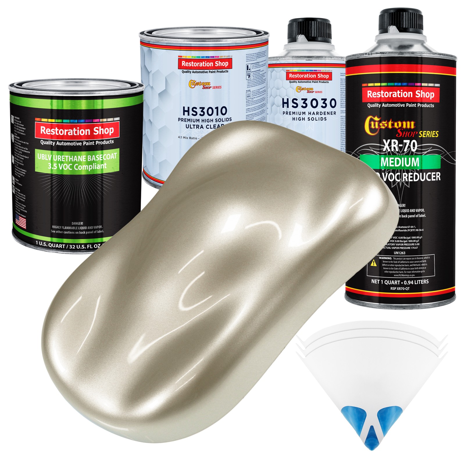 Gold Mist Metallic Low VOC Urethane Basecoat Auto Paint Kit