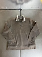 IZOD PerformX Sweatshirt Mens Large Brown 1/4 Zip Pullover Fleece Mock Neck