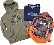 Youth Boys Lot 3 UNDER ARMOUR  NIKE Backpack, Hoodie  Shirt Kids Sz X-Large