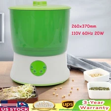 Automatic Bean Sprouts Machine Thermostat Seeds Growing Dual-Layer Bean Sprouter