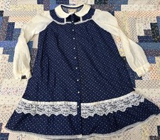 Vintage Gunne Sax Jeunes Filles by Jessica 100 blue cotton print dress 1970's