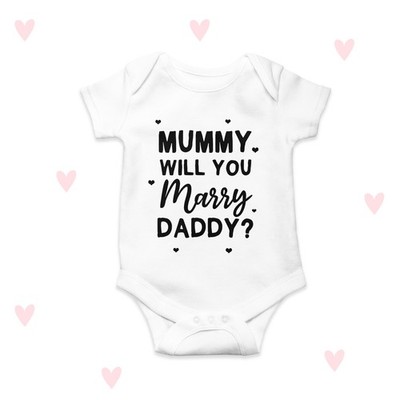 Mama willst du Papa heiraten? Baby Grow, Vorschlagsidee, personalisierte Verlobung