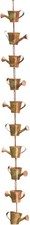 Ancient Graffiti Flamed Copper Colored Watering Cans Rain Chain, 5" x 96" x 2.5"