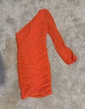 Anrabess Women’s Orange One Shoulder Dress Size M NWT