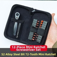 Lightweight 22 Piece Ratchet Wrench Set with 20 Screwdriver Bits and Pouch