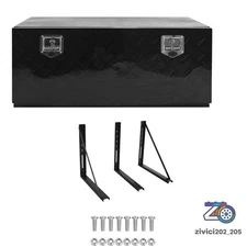 42" Aluminum Truck Black Tool Box Underbody Toolbox Pickup Trailer Storage+Lock