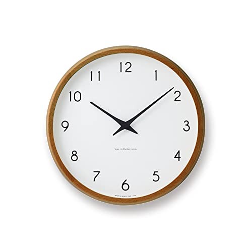Wall Clock Analog Radio Campagne Natural Wood Fabric Brown PC10-24W BW