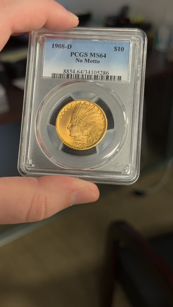 1908-D PCGS MS64 No Motto $10 Gold Indian | eBay