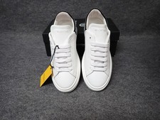 NEW Valentino Fresia Sparkling Leather Sneaker White Black Women's Size 7 SS80