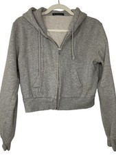 Brandy Melville Light Gray Fleece-Lined Hoodie