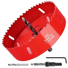 5 Inch / 127mm Hole Saw for Wood, Plastic Board, Ceiling,Drywall, and Red 