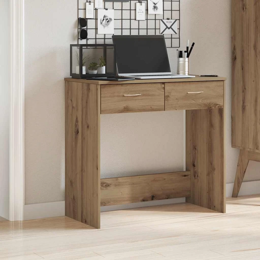 Scrivania Mobile Per PC VidaXL 100x50x76 Cm Grigio Cemento - Con Armadio Integrato, In Truciolato
