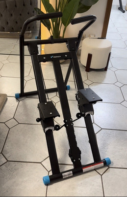 MERACH Klettermaschine Fitness-Stepper mit Haltegriff, Schwarz/Blau