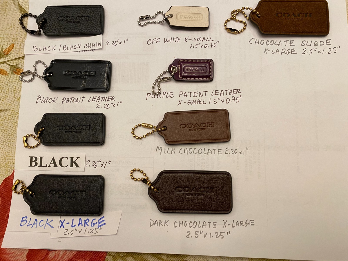 Authentic Coach Handbag Leather Hang Tags Different Colors 