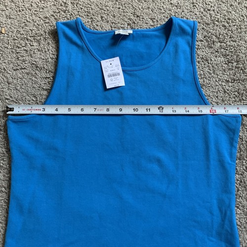 J CREW FACTORY Longline Tank Top NWT Calm Surf Blue Teal Sleeveless Medium - Picture 5 of 6