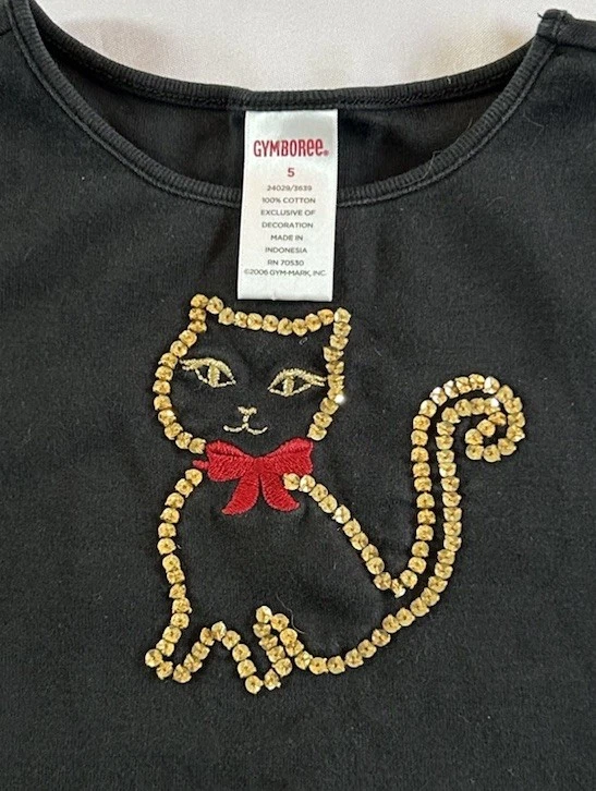 2007 Kid Girl 5 Gymboree GLAMOUR KITTY Cat Lot Skirt Skort Top Shirt Socks Gift - Image 3 of 4