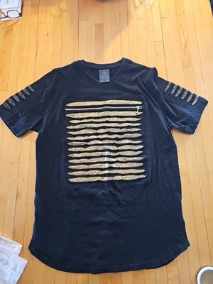 Switch Remarkable Mens Razor Cut Skate Shirt Size XL Cotton black Gold 