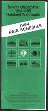 New York World's Fair 1964-1965 Hotel & Motel Guide Rate Schedule