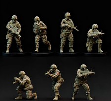1/35 Scale Chinese People's Liberation Army 7 Figures Unpainted Resin Model