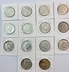 Lot Of 14 40% Percent Silver Kennedy Half Dollars 1965-1970.