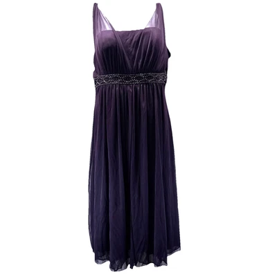 Jessica Howard NWT Dress Sz 8 Purple Sheer Mesh Whimsigoth Beaded Babydoll Zip - Image 1 of 4