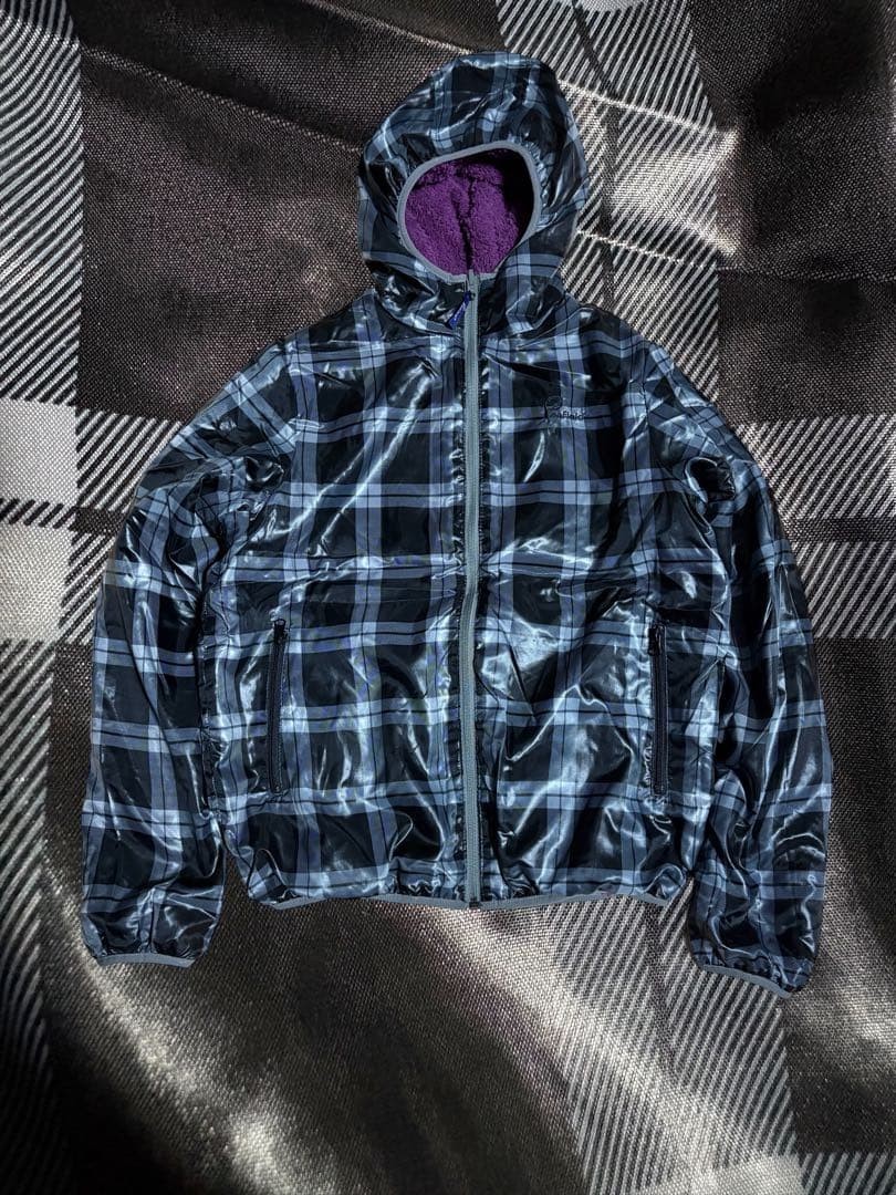 penfield nylon jacket plaid pattern reversible sh… - image 1