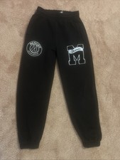 Mercier Tracksuit Bottoms XS Black Cuffed Drawstring Sweatpants
