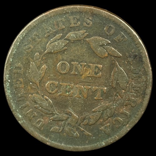1839 Large Cent Matron Head Antique Original US Coronet 1c Copper Coin - Picture 2 of 3